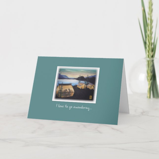 Carte Tentes Pastel au coucher du soleil pour l'annivers (Devant)