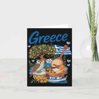Carte Tenue avec drapeau grec pour enfants avec thème he