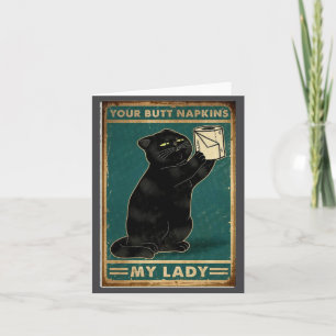 Carte tenue dame cul chat serviettes