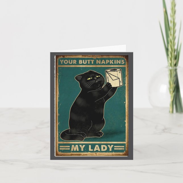 Carte tenue dame cul chat serviettes (Devant)