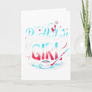 Carte Tenue d'anniversaire de hockey sur glace pour fill