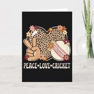 Carte Tenue de femme amateur de cricket amour paix Impri