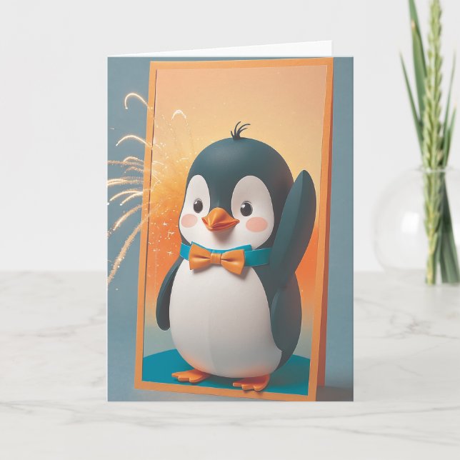 Carte Tenue de fête de pingouin (Devant)