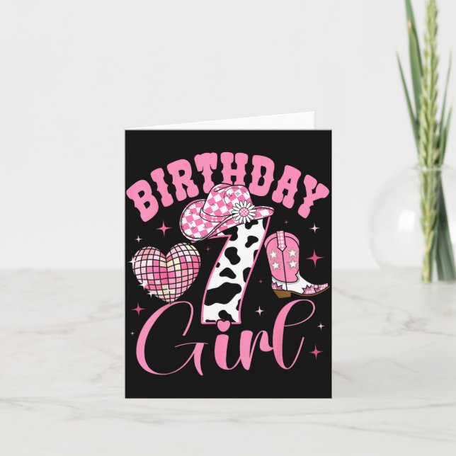Carte Tenue de fille pour 7ème anniversaire Rodéo Wester (Devant)