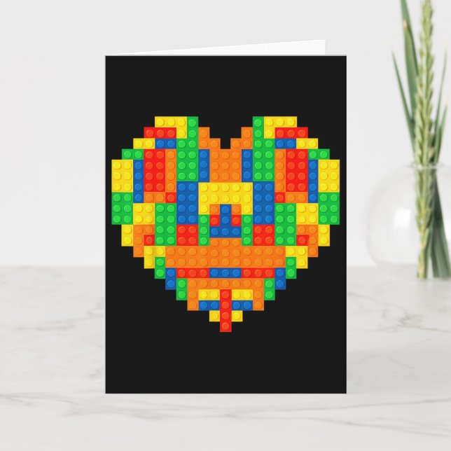 Carte Tenue de garçon enfant coeur brique constructeur d (Devant)