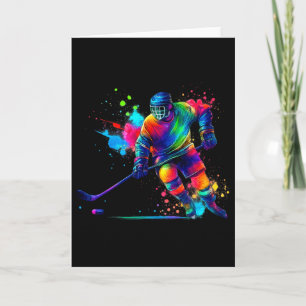 Carte Tenue de joueur de hockey Color Splash pour amateu
