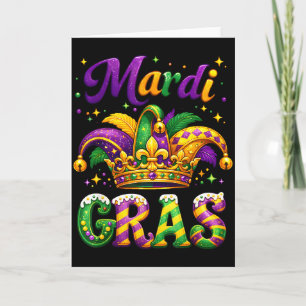 Carte Tenue drôle de défilé de Mardi Gras Chapeau de bou