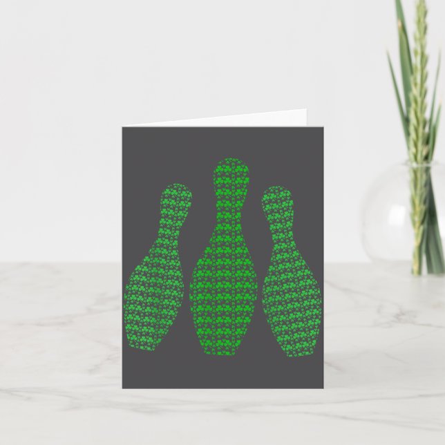 Carte Tenue Irlandaise de Bowling Shamrocks de la Saint- (Devant)