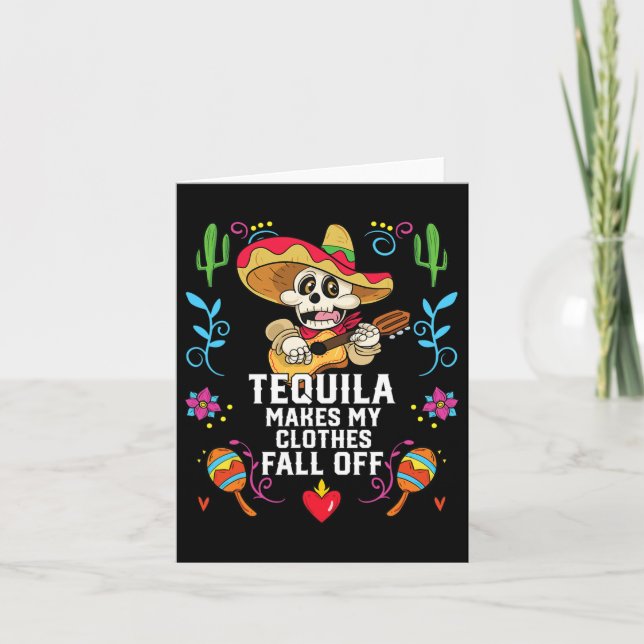Carte Tequila Met Mes Vêtements Tomber Du Tequil Alcooli (Devant)
