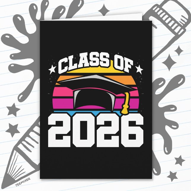 Carte Terminale 2026 Promotion 2026 Diplômé Rétro Couche (Créateur téléchargé)