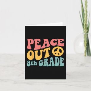 Carte Terminé 8e année drôle rétro 70's Dernier jour de