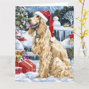 Carte Terrain de jeu hivernal de chien Afghan Hound pour