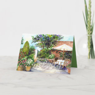 Carte Terrasse du Manor House aquarelle peinture
