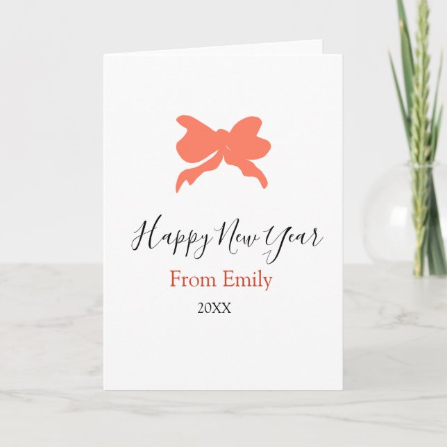 Carte Terre cuite arc bonne année nom année boho rétro (Devant)