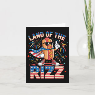 Carte Terre Du Rizz Hotdog Drôle 4 juillet Américain