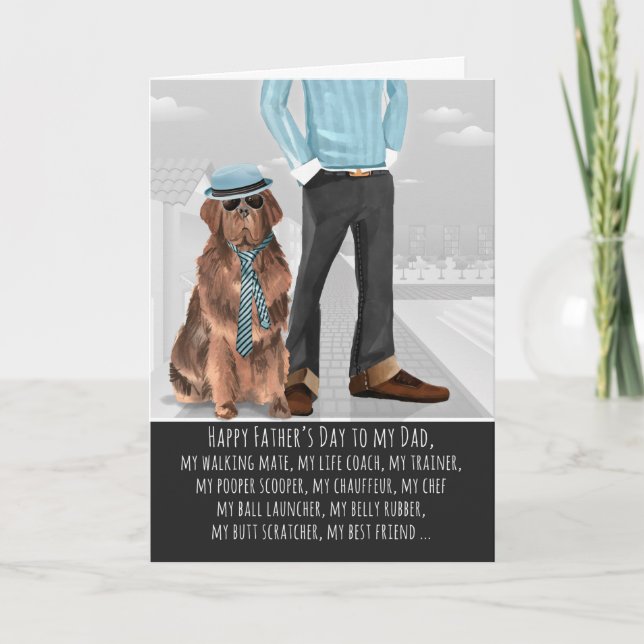 Carte Terre-Neuve de la Fête des pères des chiens (Devant)