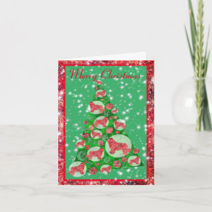 Carte Terre-Neuve Dog Christmas Tree on mignon Holiday