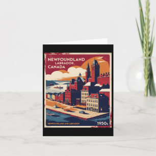 Carte Terre-Neuve-Et-Labrador Canada Années 1950 Tra Vin