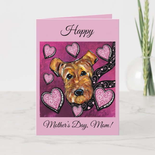 CARTE TERRIER AIREDALE      (Devant)