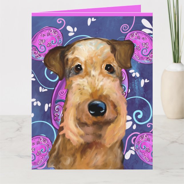 CARTE TERRIER AIREDALE        (Devant)