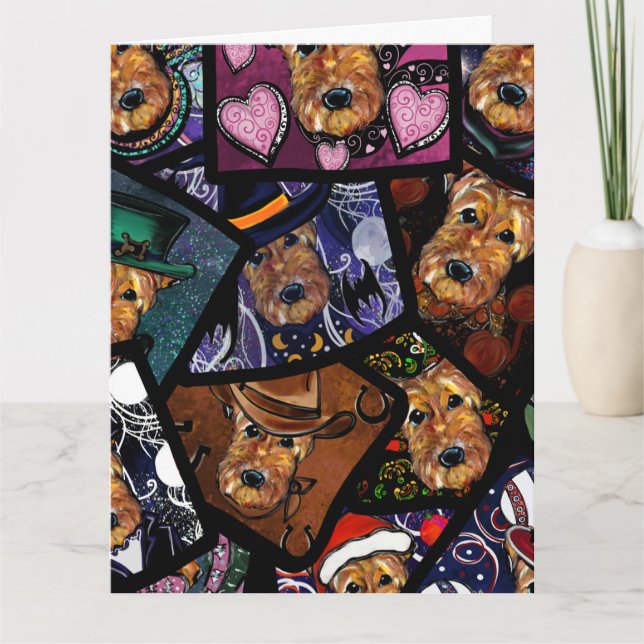 CARTE TERRIER AIREDALE      (Devant)