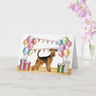 Carte Terrier Airedale Chien Mignon Pastel Joyeux Annive