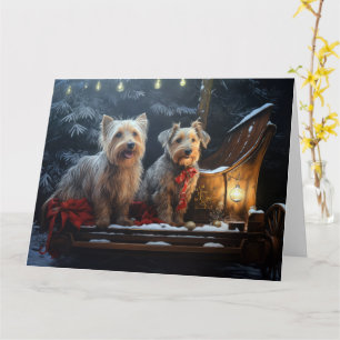 Carte Terrier Australien Snows Sleigh Décor de Noël 