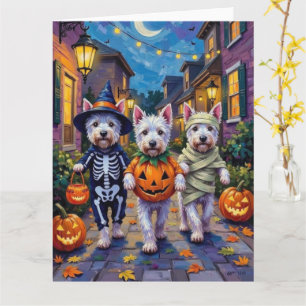 Carte Terrier Blanc de West Highland en costumes d'Hallo