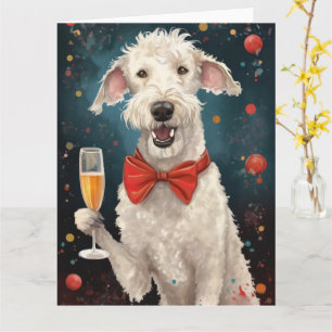 Carte Terrier de Bedlington Nouvel An