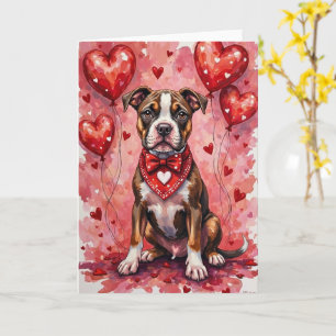 Carte Terrier de Staffordshire américain Saint-Valentin 