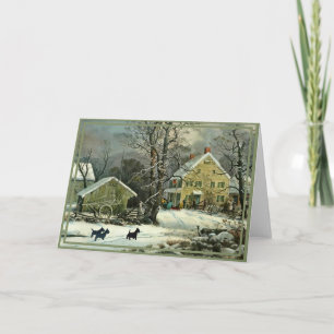 Carte Térrier Écossais Hiver à l'Ancienne