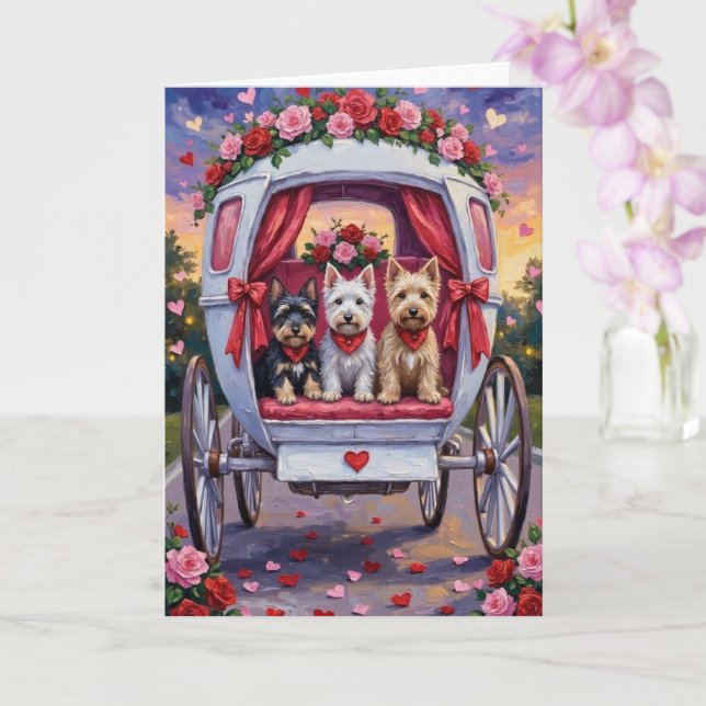 Carte Terrier Écossais Saint-Valentin  (Orchidée)