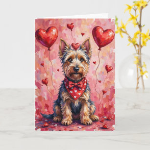 Carte Terrier Écossais Saint-Valentin Chien Assis avec d