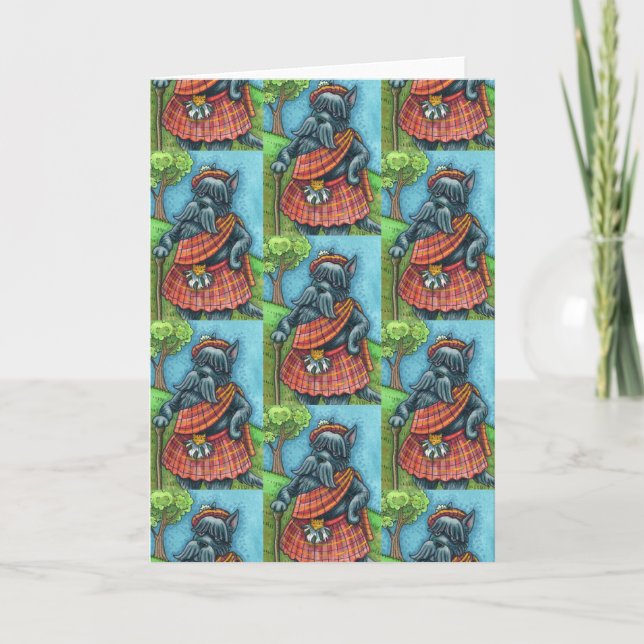 Carte TERRIER ÉCOSSE, CHIEN ÉCOSSE Kilt Sporran Blank (Devant)