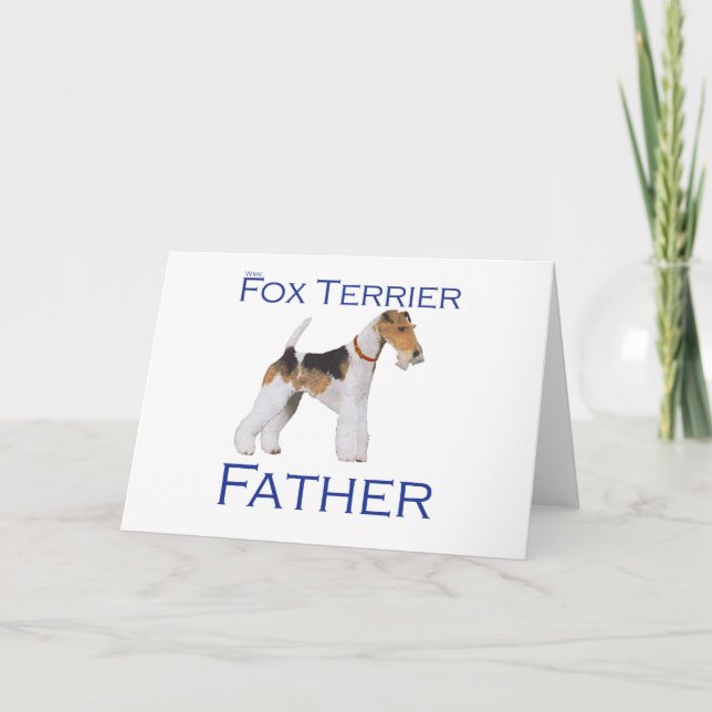 Carte Terrier Fox à poil dur Fête des Pères (Devant)