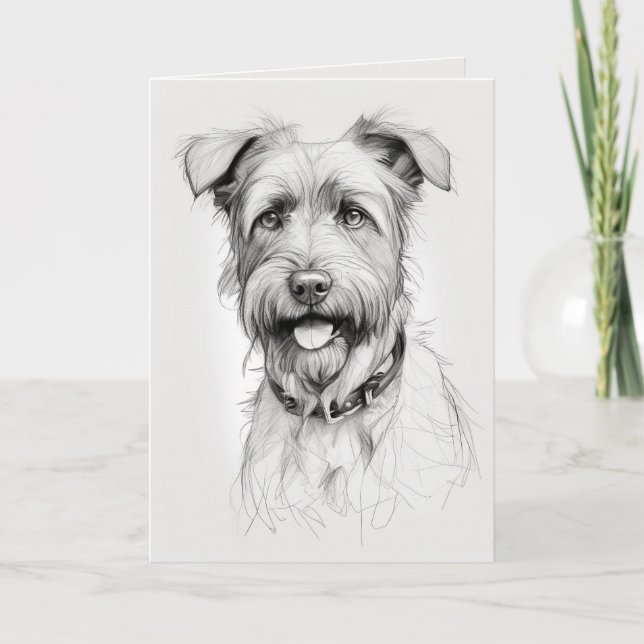 Carte Terrier Sketch pour la pensée de vous (Devant)
