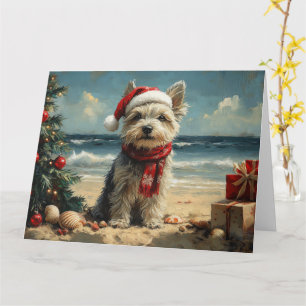 Carte Térrier Skye Chien Noël Vintage Plage