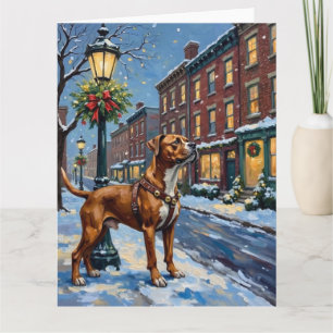 Carte Terrier Staffordshire américain Christmas City