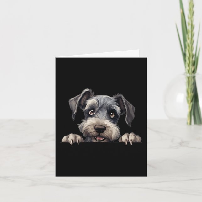 Carte Terrier Tchèque Maman Papa Chien qui regarde Chiot (Devant)