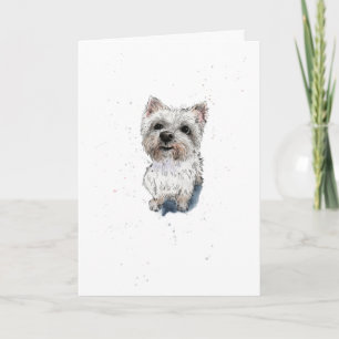 Carte Terrier West Highland Westie Chien mignon Annivers