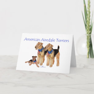 Carte Térriers Airedale Drapeau Américain