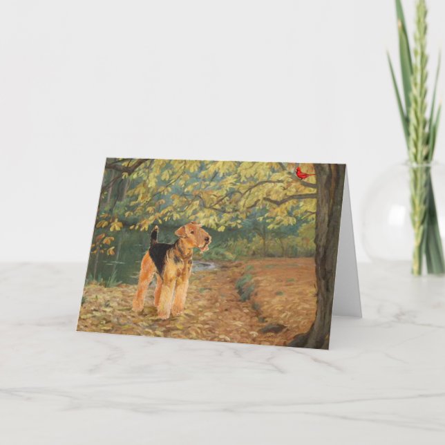 Carte Tervueren Airedale oiseau (Devant)