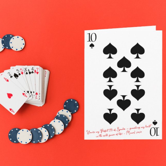 Carte T'es mon dix parfait 10 de pique valentin (Créateur téléchargé)