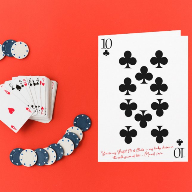 Carte T'es mon dix parfait Valentin du 10 de trèfle (Créateur téléchargé)