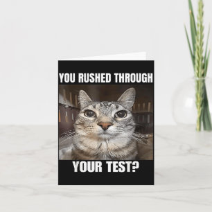 Carte Test précipité Chat Drôle Jour d'examen Professeur