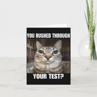 Carte Test précipité Chat Drôle Jour d'examen Professeur