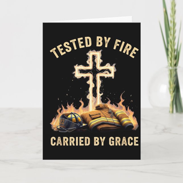 Carte Testé par le feu porté par la grâce Pompiers Chris (Devant)