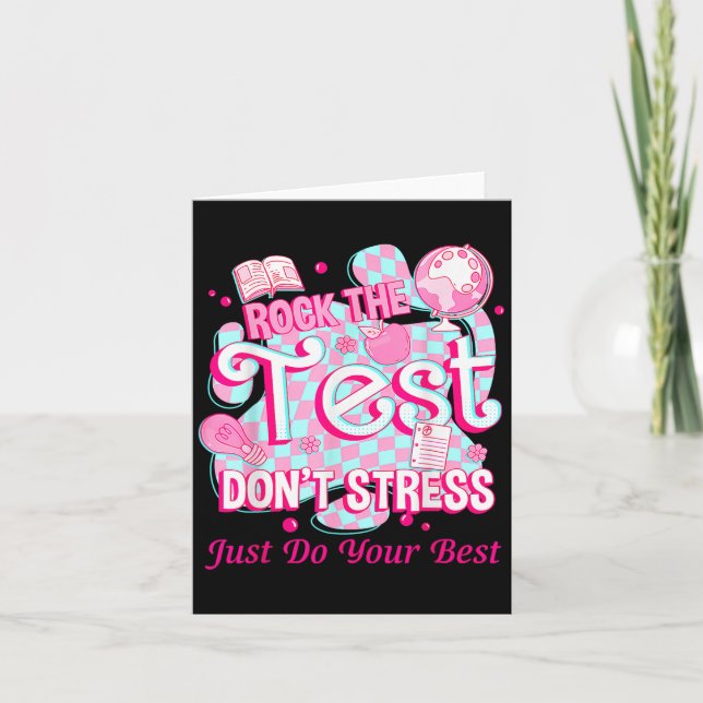 Carte Testing Day Rock The Test Motivational For Teacher (Devant)