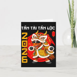 Carte Tét minimal 2026 Nouvel An vietnamien