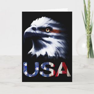 Carte Tête d'aigle patriotique américain - Fête de l'ind